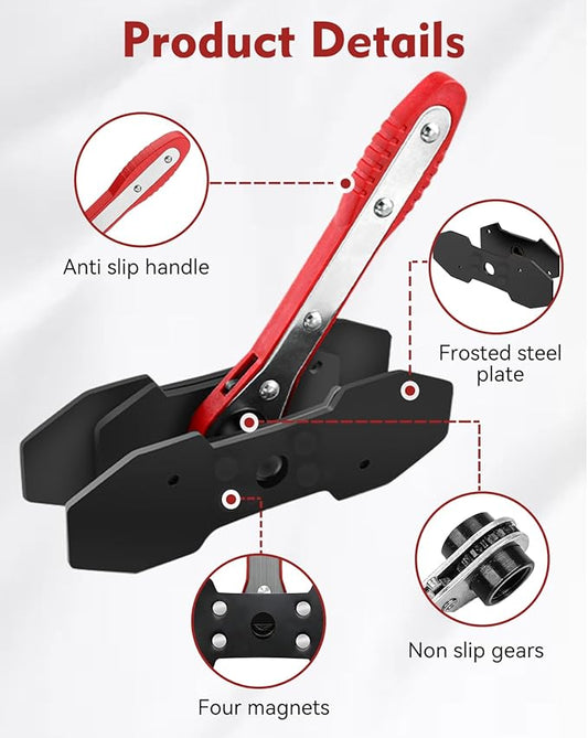Brake Caliper Compression Tool with Extra 2PCS Large Plates 1.57"-2.95" for Disc Brake Pad Spreader,Caliper Piston Compressor Tool with 4 Brake Caliper Hanger Hooks,Car Brake Repair Tool Red