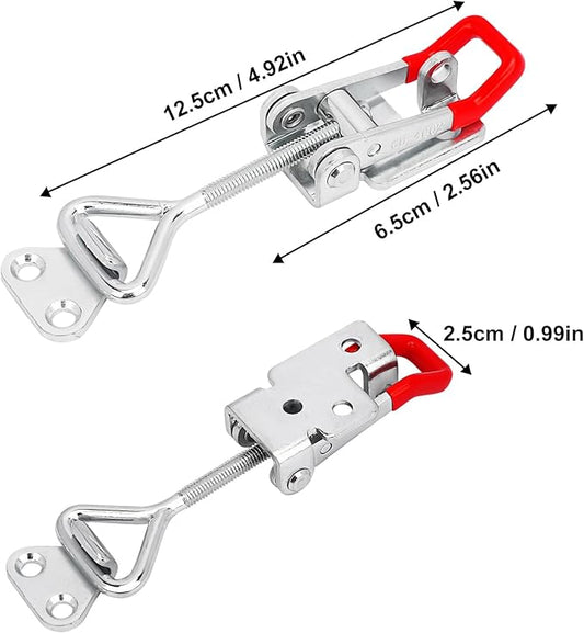 GENHAKON 12 Pack Toggle Latch Clamps, 4002 Duty U-hook Latches for Wood Boxes and Woodworking Craft, Adjustable Clamp with 485lbs Holding Capacity
