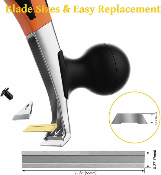 1-1/2" Replacement Premium Ergonomic Carbide Scraper Blades - Extend Your Tool's Life - Fits Heavy-Duty Scraper for Scraping Paint, Glue, Rust, Stains, Putty on Wood, Metal, Glass (2-Pack)