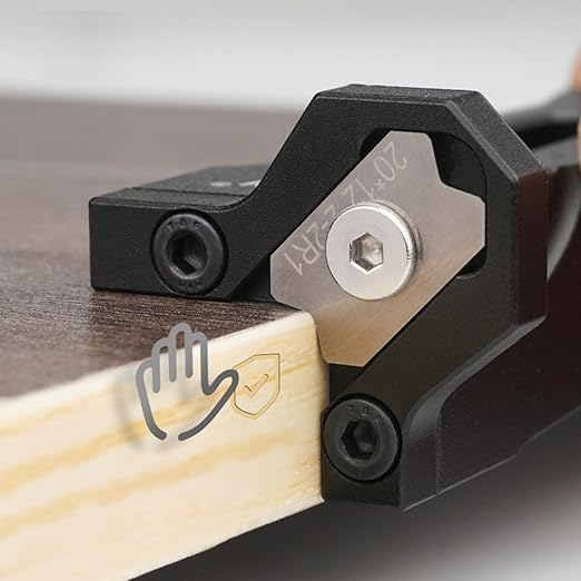 Edge Banding Trimmer - Chamfer Plane, Handle Trimmer Manual Planer Woodworking Blade Corner Planer Quick Chamfer Burr Scraper Tool for Deburring Sealing (R1+R2+R3)