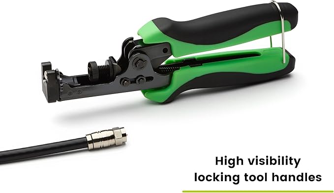 trueCABLE F Connector Compression Tool, Adjustable for RG6, RG 6 Quad Shield, & RG59 F-Connectors, Coax Cable Crimper