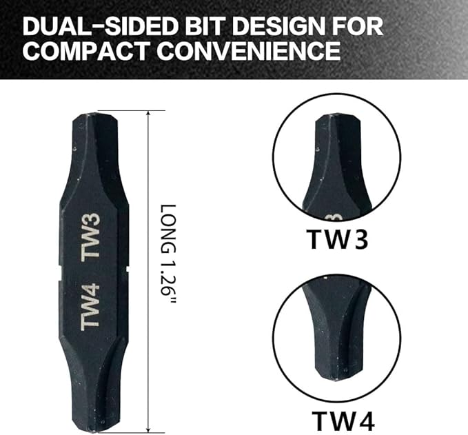 Security Bit Kit Set with Triwing Screwdrivers-TW3/TW4 Bit for Leatherman, Replacement Double-Ended Flat Screwdriver Bits for Leatherman Multi-Tool Accessories,S2 Steel (2Pack)