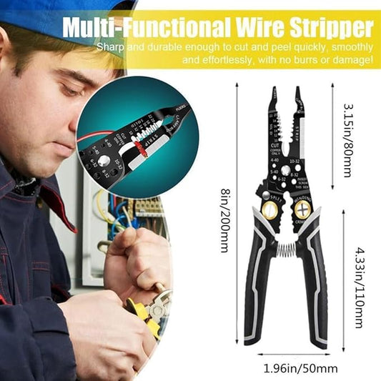 Generic szhdxsy Multifunctional Wire Cutter and Stripper, 9-in-1 Wire Stripper Tool, Crimper, Cable Tool with Stripping, Cutting, and Crimping Functions, Wire Splitting and Winding