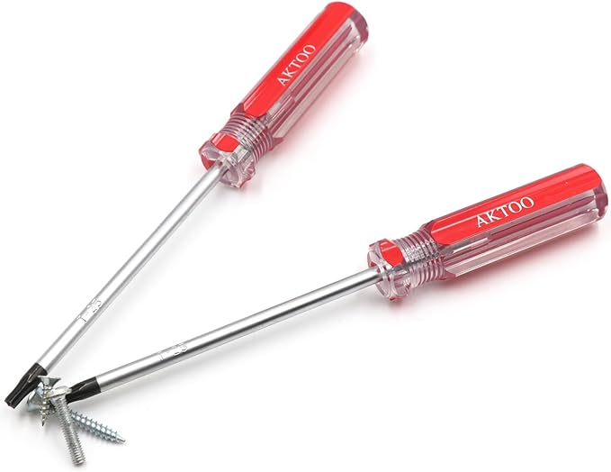 AKTOO 2PCS T25 Torx Screwdriver, 4inch Torx Driver Star Bit Screwdrivers for Computer Repairing, Automobile Tools and Home Appliances