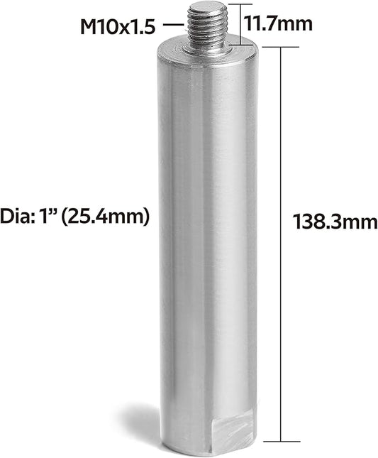 1" Dia Post with 6" Total Length for Wood Lathe Tool Rest Including Thread, M10X1.5 Thread