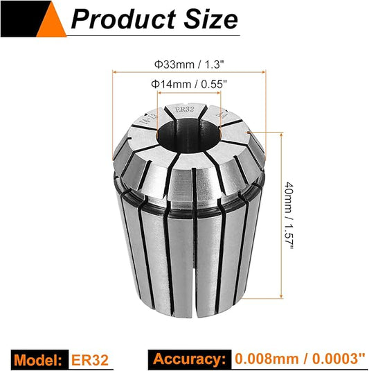HARFINGTON Spring Collet Chuck ER32 14mm 65Mn Spring Steel Precision Router Collets for CNC Engraving Milling Lathe Tool