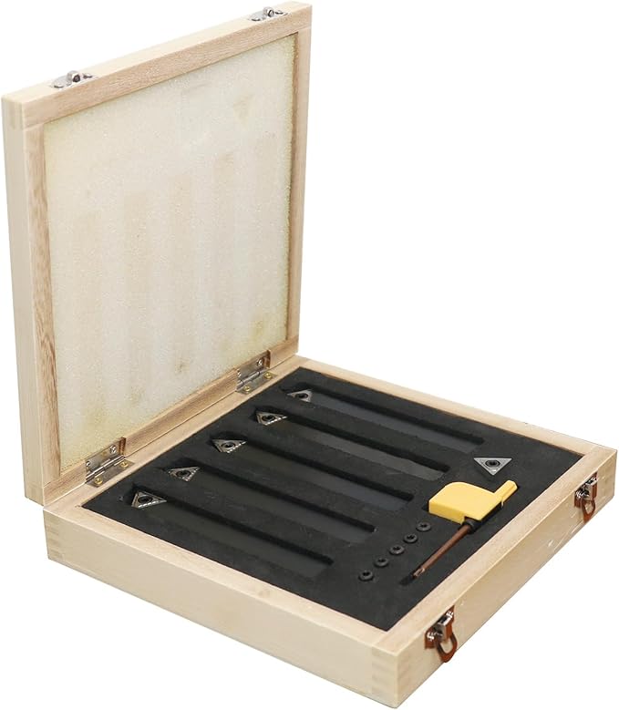 Metal Lathe Cutting Tools,5 Sets of 1/2" Carbide Metal Cutting Tool Bits Kit,Indexable Lathe Turning Tool,Carbide Lathe Tools For Metal