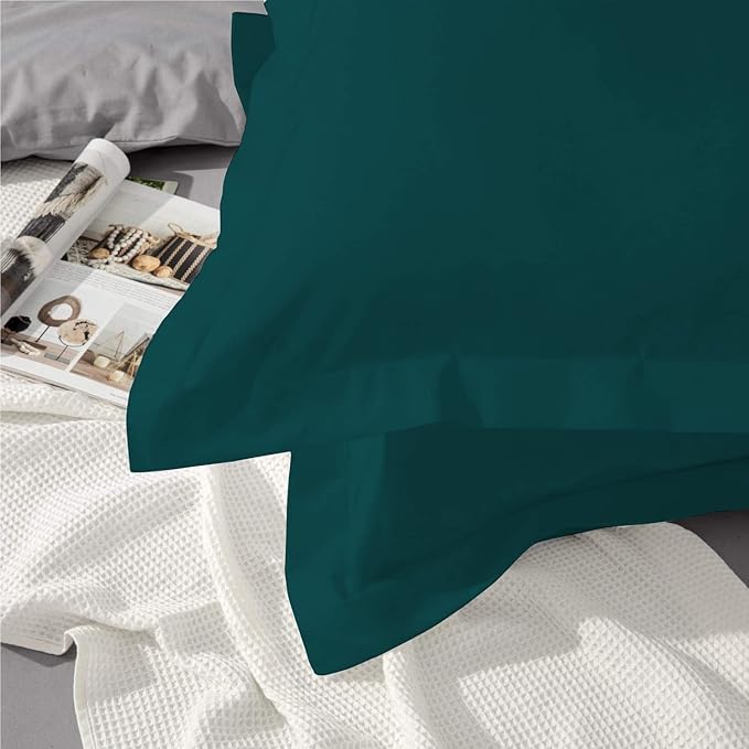 2Pcs Pillowcase 800 Thread Count 100% Egyptian Cotton Pillows for Sleeping, Soft & Silky Sateen Weave Bed Pillow Cover Long-Staple Standard Pillowcase Set of 2 Size (20"x30") - Teal Solid