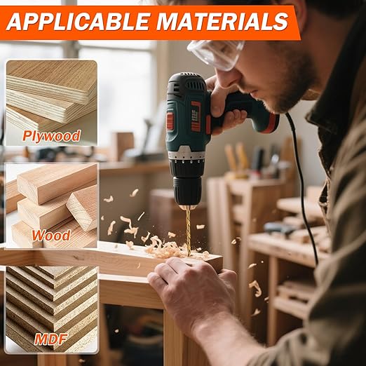 Countersink Drill Bit Set, Matework 11 PCS Counter Sink Drill Bit for Wood, Upgrade 4-Flute #4, #6, #8, #10, #12, Adjustable Depth M2 Cobalt HSS Wood Drill Bit Set with 1/4" Hex Shank and Storage Box
