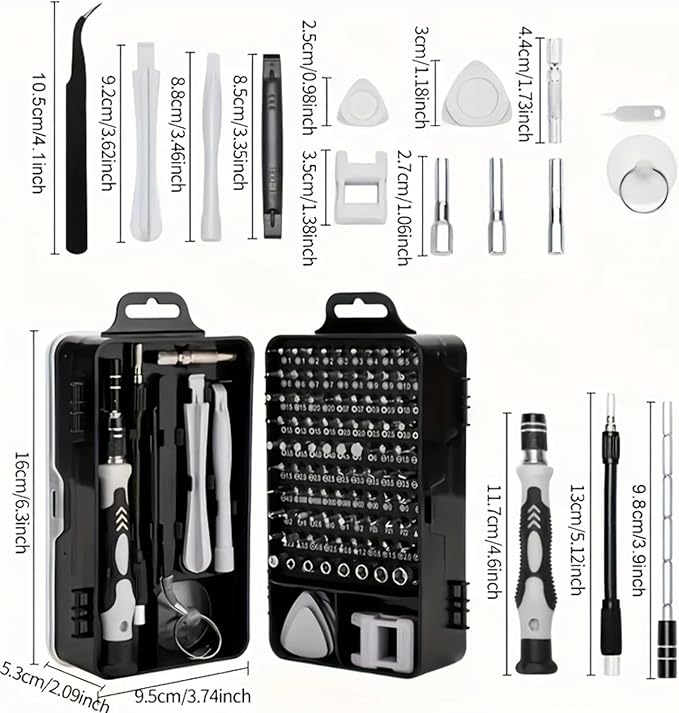 Precision Screwdriver Set, Electronic Repair Tool Kit Micro Magnetic Drill Bits for iPhone, Computer, Laptop, Mobile Phone, Mac, Tablet, Home DIY, Game Console, Glasses, Watch, Doorbell,115-in-1