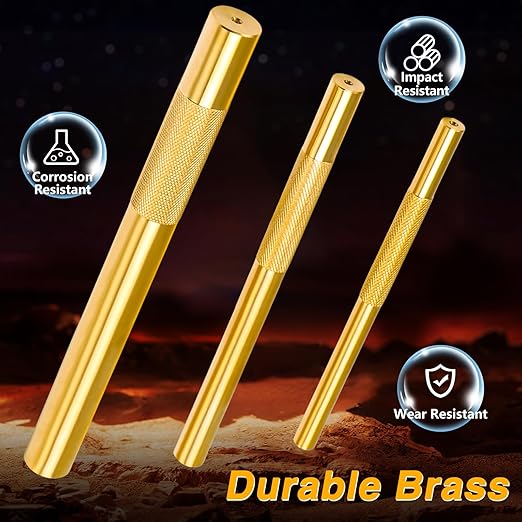 3PCS Brass Pin Punches, Brass Punch Set, Non-Sparking Brass Drift Punch Tool, 3/8??1/2??3/4??Brass Punch Hand Tool, Drift Pin Set for Vehicles and Home Use