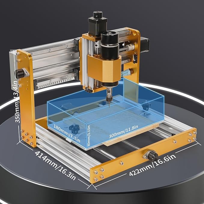 Lunyee 3018 Pro Ultra CNC Machine 500W All-Metal CNC Router Machine, Upgraded 3 Axis Engraver Machine Limit Switches & Emergency-Stop with GRBL Offline Control for Metal, Wood, Acrylic, PCB MDF