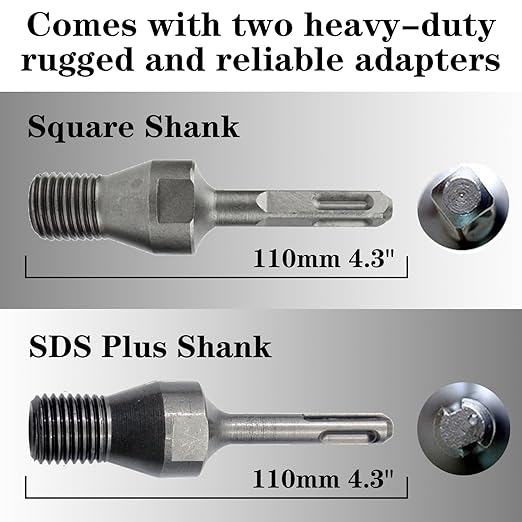 4.5" Dry Core Drill Bits for Cured Concrete with Rebar Brick Blonck Masonry etc 12.2in/310mm Drilling Depth竊?0mm Diamond Segment Height竊? Adapters