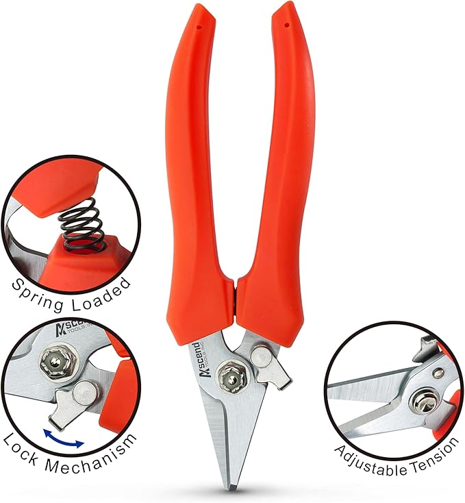 Ascend Tools FOC-851 Compact Kevlar Cutter, Portable Spring Loaded Safety Lock Ambidextrous, Utility Tool for Fiber Installation Technicians, Splicing and Termination