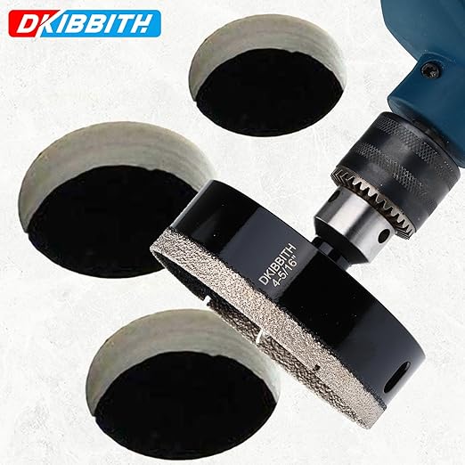 4-5/16" Diamond Hole-Saw Bits with Pilot Drill Bit 4-5/16 in Diamond Tipped Tile Hole Saws with Guiding Bit for Accurate Drilling, for Porcelain Tile Ceramic Pottery Granite Stone Glass Bottles 110mm