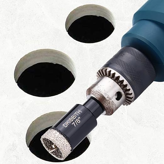 7/8" Diamond Hole-Saw Bits with Pilot Drill Bit - 2pc 7/8 in Diamond Tipped Tile Hole Saws with Guiding Bit for Accurate Drilling, for Porcelain Tile Ceramic Pottery Granite Stone Glass Bottles 22mm