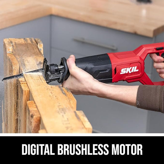 SKIL PWRCORE 20V Brushless Reciprocating Saw Kit Including 2.0Ah Battery and Charger-RS5870B-10