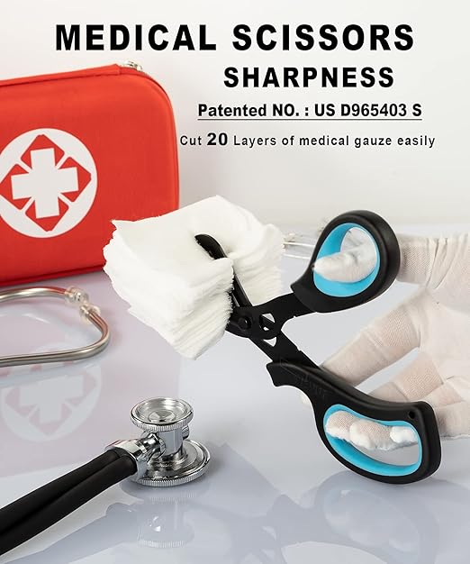 MEUUT 2 Pack Trauma Shears Patented Bandage Scissors - Medical Supplies with 8 inch Heavy Duty Medical Scissors for EMT Workers Nurses