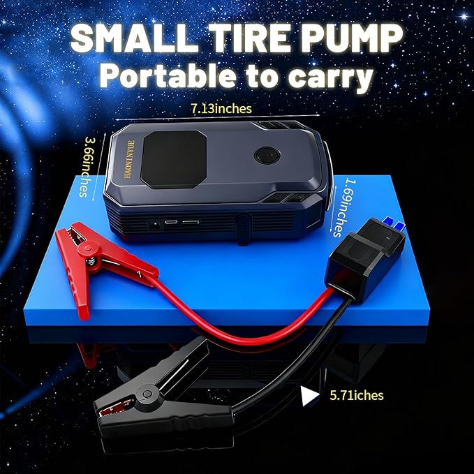 Z8 Jump Starter with Air Compressor, 4000A Portable Car Battery Booster (9.0 Gas/6.5L Diesel) with 150PSI Auto-Shutoff Tire Inflator, 12V Lithium Jump Box Car Battery Jumper Starter