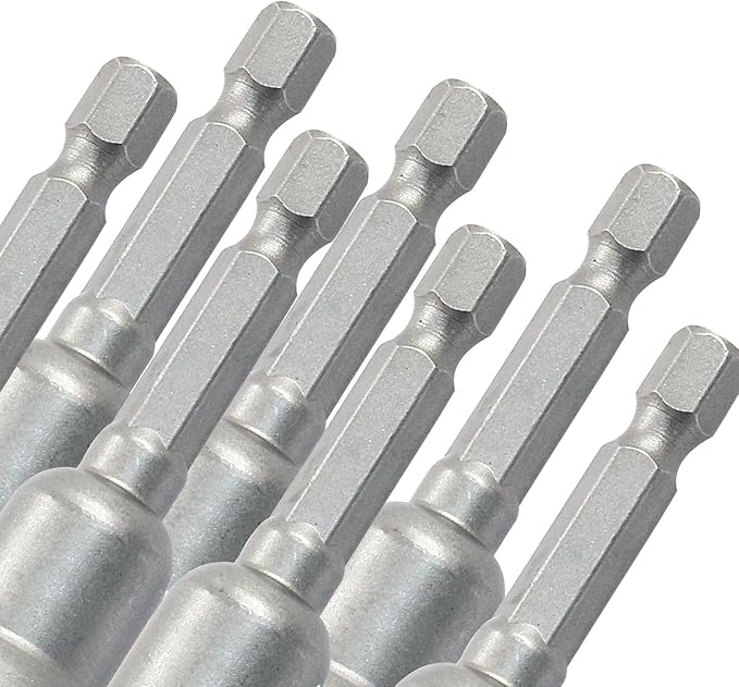 Litoexpe 10 Pcs 9/16 Inch Hex Magnetic Power Hex Nut Driver Magnetic Extension Socket Drill Bit Set, Quick Change Socket Nut Impact Driver for Electric Drill