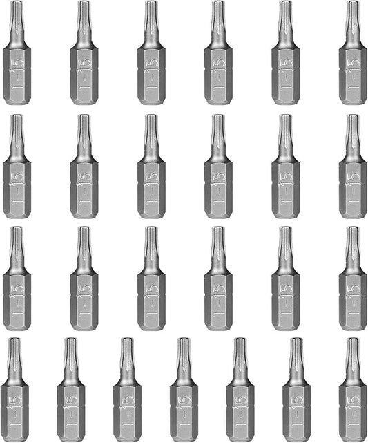 HPHOPE T15 Screwdriver Bit Set, Torx Bits T15, 1/4" Hexagon Bit (Length: 1", 25 Pack)