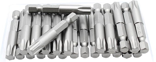 TEMO 25 pc T45 Torx Star Head Screwdriver Bit Set, S2 Steel 6 Point T-45 2 Inch Screwdriver Insert Bits
