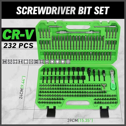 SWANLAKE 232-Piece Ultimate Screwdriver Bit Set, Cr-V Impact Driver Bit Set, Includes Security Bits, Nut Driver, Ratchet Wrench and Bits Holder