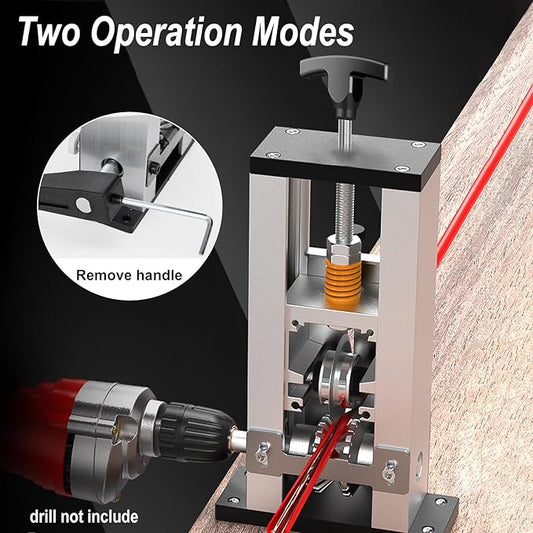 HAOYOO Wire Stripper Machine, Drill-Powered/Manual Two-In-One Wire Strippers Tool, Wire Stripper for 0.06"-1"(1.5~25 mm) Scrap Wire, Wire Stripping Tool for DIY Cable Copper
