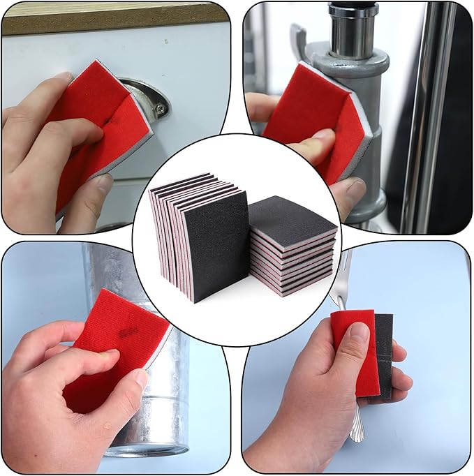 20 PCS 400 Grit Sanding Sponge Set, 3 X 4 Inch Abrasive Sanding Sponges Pads Ultra Fine Sandings Sponges Pads Soft Foam Hand Sandings Block, Soft Foam Hand Sander Block for Model Drywall Metal Wood
