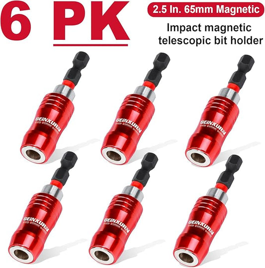 2.5 Inches Impact Screwdriver Bit Holders, 6 PC Magnetic Extension Quick-Change Socket Drill Bit Holder Hex Shank Quick Release Drill Bit Guide