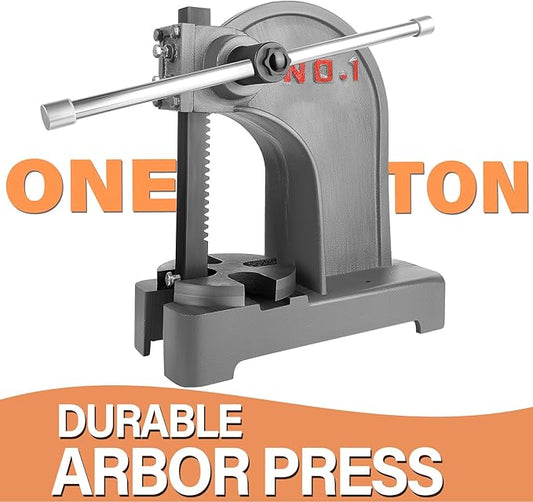 1 Ton Arbor Press Manual Heavy Duty Arbor Press Machine,5.5"" Work Height,Manual Arbor Press Cast Iron Desktop Punch Press,for Punching,Bending,Stretching (Black, 1T), DJ00701