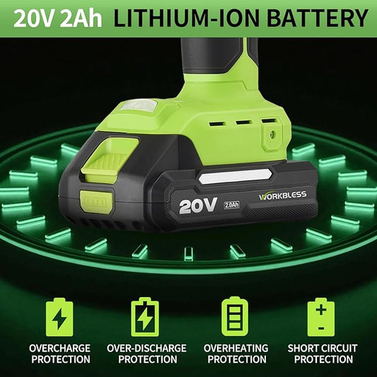 Cordless Hot Glue Gun, Battery Power Full Size Hot Glue Gun with 20V 2Ah Battery, Leak-Proof Nozzle Heavy and Duty Glue Gun for Industrial & Crafts, 30pcs 11mm Full Size Glue Stick