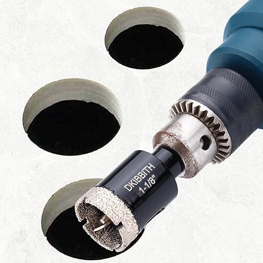 1-1/8" Diamond Hole-Saw Bits with Pilot Drill Bit - 2pc 1-1/8 in Diamond Tipped Tile Hole Saws with Guiding Bit for Accurate Drilling, for Porcelain Tile Ceramic Pots Granite Stone Glass Bottles 28mm