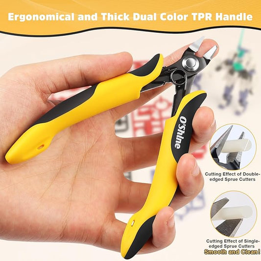 O?셎hine Single-Edged Sprue Cutter for Beginner, Single Blade Gunpla Gundam Hobby Model Kit Nippers & Clippers, Model Snips for Plastic Models, A Plastic Sheath Included