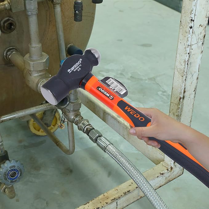 WEDO 5-Piece Hammer Set,1lb Ball Pein Hammer,2lb Ball Pein Hammer,3lb Sledge Hammer,2lb Cross Pein Hammer,24oz Rubber Mallet Hammer,High Carbon Steel,Fiberglass Handle