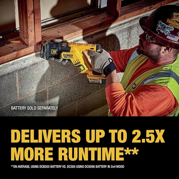 DEWALT 20V MAX XR Reciprocating Saw Cordless, Brushless, Compact,Variable Speed, Pivoting Head, LED Light, Tool Only (DCS367B)
