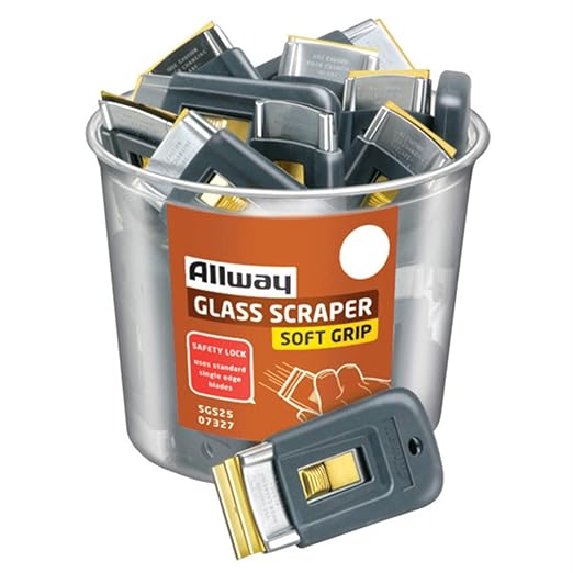 ALLWAY Soft Grip 1.5 in. W Steel Retractable Glass Scraper