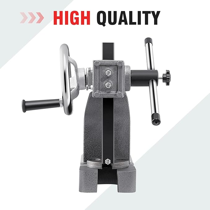 CXRCY Arbor Press 1 Ton with Hand Wheel, Cast Iron Heavy duty Manual Arbor Press 1 Ton, 5.5" Maximum Height, Desktop Arbor Press, Metal Punch Press Machine for Stamping Bending Forming Stretching