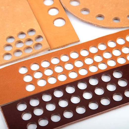 WUTA Hollow Punch Leather Hole Cutter 10Pcs 1.5mm Round Punch Tool Set, Leathercraft Working Kit for Watch Band, Fabric, Plastics, Gasket Belt (1.5mm)