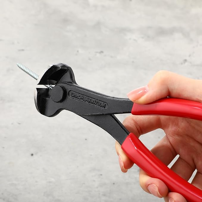 Honoson 3 Pcs Nail Puller Pliers Nail Remover Tool Set Include 7" End Cutting Pliers 6" Bendable U Tip and V Tip Tack Lifter for Remove Jewelry Cutting Wires Furniture Floor Wall Photo(Red)