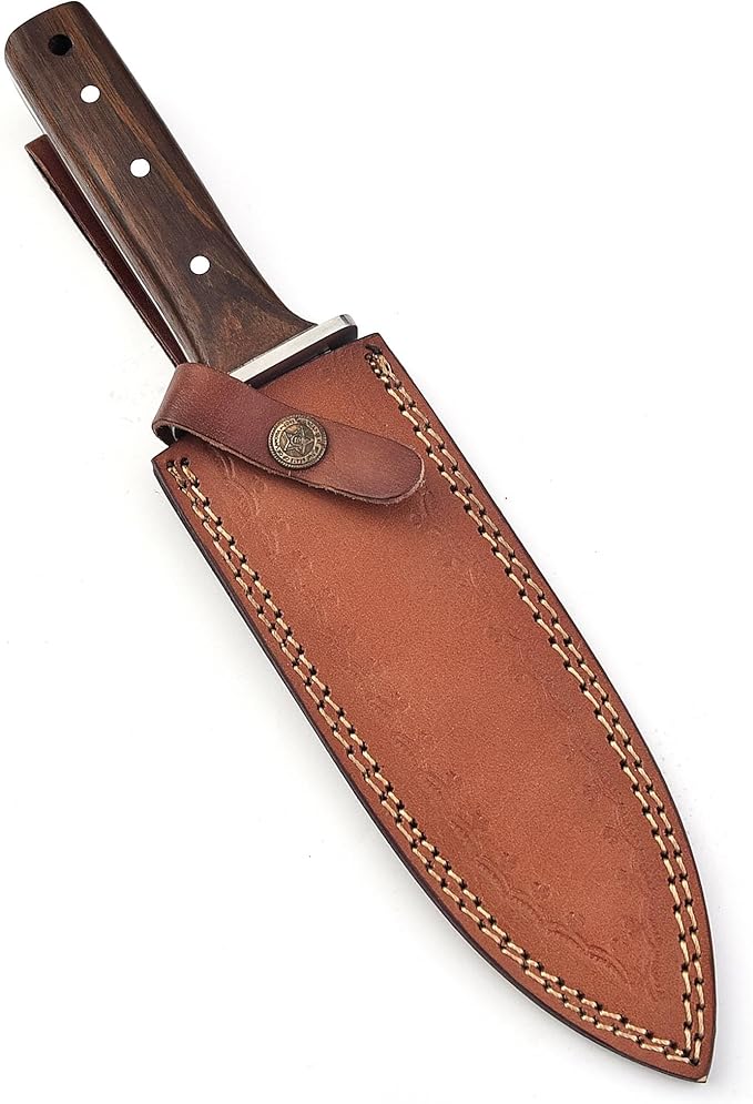 Namibagata Japanese Steel Hori Hori Garden Knife, Insulation Knife Hori Hori Garden Knives use as Digging, Weeding knives, Planting Knifes & Sod Cutter | 12" Stainless Steel with Cutting Edge, Full-Tang walnut Wood Handle with Sheath
