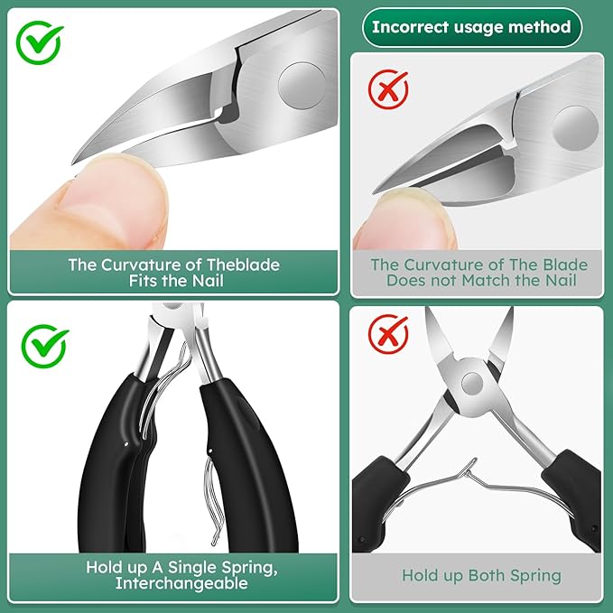 Toenail Clippers for Seniors Thick Toenails, CLPPNA Large Toe Nail Clippers Set for Men with Wide Jaw, Sharp Heavy Duty Ingrown Toenail Clippers Nail Cutter, Long Handle with Slanted Curved Blade