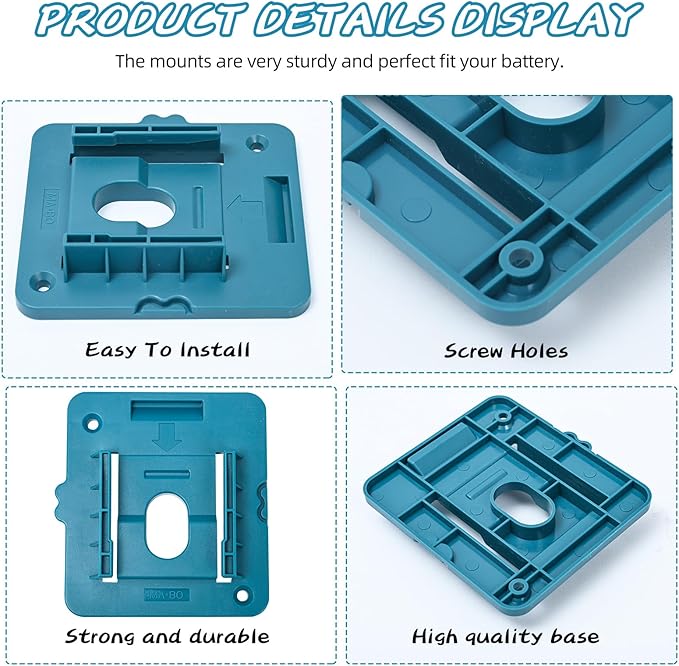 20 Packs Tool Holder and Battery Holder for Makita 18V Mount Wall Drill Holders Dock Hanger with 60 Screws(No Tool,NO Battery)