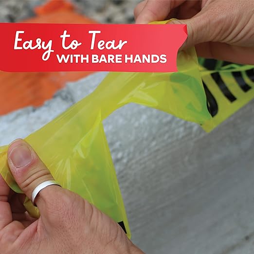 XFasten Yellow Caution Tape Roll, 3 in x 1000 ft, Thick and Durable Yellow Safety Tape for Barricades, Construction, Warning, and Hazard Areas ??Easy to Loop, Weatherproof, and Fading-Resistant