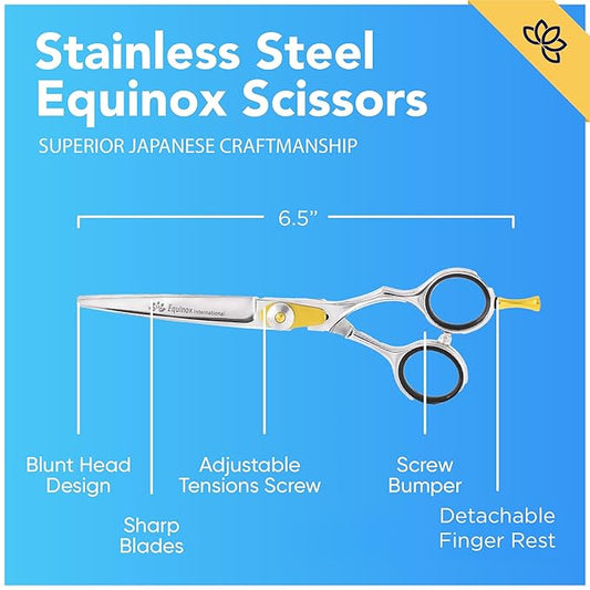 Equinox Razor Edge Series Professional Hair Scissors - 6.5??Premium Japanese Stainless Steel Hair Cutting Scissors, Hair Shears, Hair Razors for Hair Cutting, Barber Accessories & Hair Salon Supplies