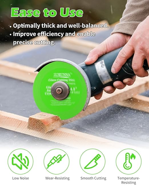 Glass Cutting Disc for 4-1/2" Angle Grinder, 20 Pack Glass Ceramic Diamond Cutting Blade Disc 7/8" for Grinding Jade, Crystal, Wine Bottles, Tile.