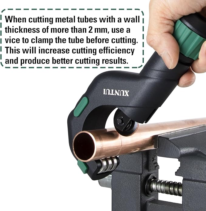 Copper Pipe Cutter Tool Set 3/16"-2" Outer Diameter, Tube Cutter for Copper,Brass,Aluminum&Stainless Steel, HVAC Metal Plumbing Tubing cutter Tool with Deburring Tools&Extra Blades(XT600616)