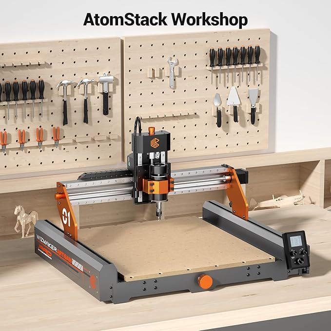 Artsian 01 CNC Router Machine 300W Spindle Power, 0.01mm Precision, 4-Axis Intelligent Controller, 420횞420mm Workspace, Aluminum, Brass, Wood, Plastic, PCB Professional Desktop CNC Engraver