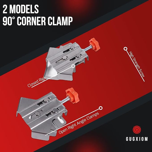 4Pcs Corner Clamps for Woodworking, 90째 Stainless Steel Clamp Woodworking, with Adjustable Swing Jaw, for Processing Wood/Metal