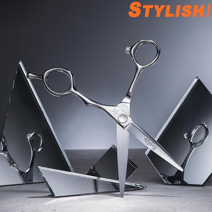 High-end Professional Extremely Very Sharp Barber Hair Cutting Scissors Hairdresser Shears For Hair 5.5 Inch Haircut Scissor Made Of Stainless Steel For Hairdressing Salon and Home Use